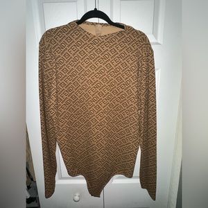 FENDI x SKIMS Mock Neck Long Sleeve Bodysuit California 4x